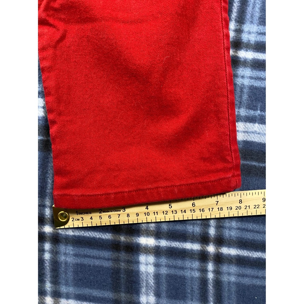 Lauren Jeans Co Ralph Lauren Red Straight Leg Denim Pants Womens 14 Cotton Blend - Picture 4 of 8